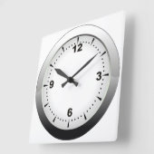 非常にシンプル模擬金属フレーム壁時計 スクエア壁時計 (傾斜)