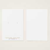 非常にシンプル白い金ゴールドイヤリング表示カード (正面&裏面)