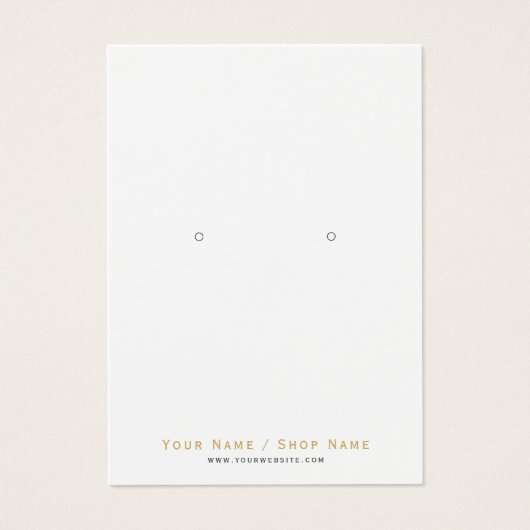 非常にシンプル白い金ゴールドイヤリング表示カード (正面)