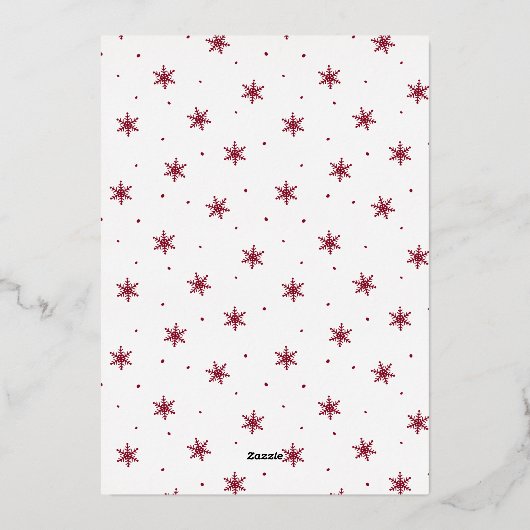 非常にスクリプメリートのArchフォトクランベリーと金ゴールド 箔シーズンカード (裏面)