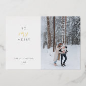 非常にスクリプメリート写真モダンクリスマス 箔シーズンカード (正面)