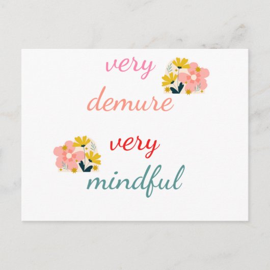 非常にデムア、非常に心を込めて ポストカード (正面)