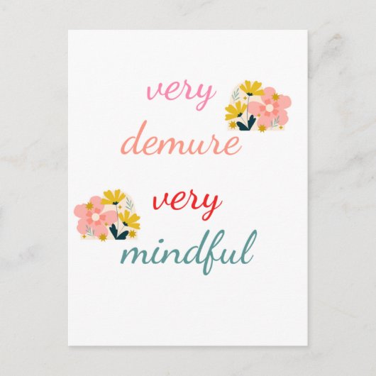 非常にデムア、非常に心を込めて ポストカード (正面)