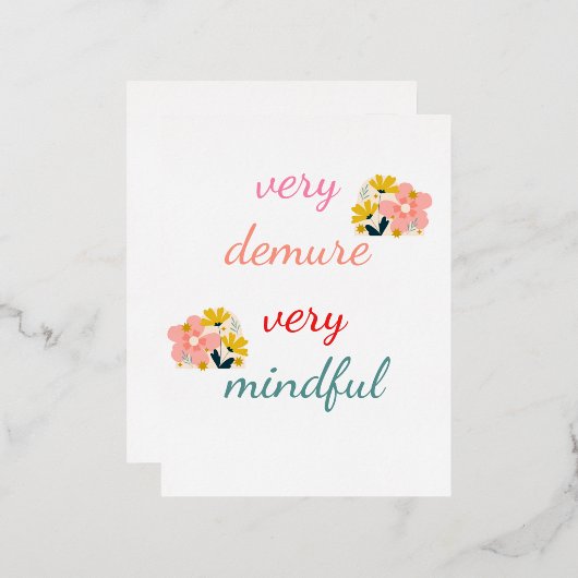 非常にデムア、非常に心を込めて 箔シーズンポストカード (正面/裏面)