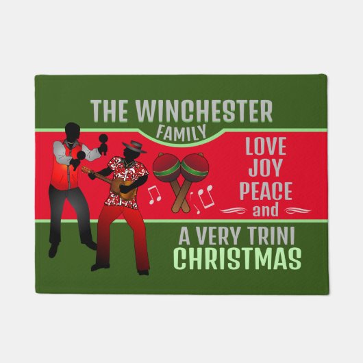 非常にトリニのクリスマスを持つPARRANDEROS ドアマット (正面)