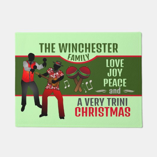 非常にトリニのクリスマスを持つPARRANDEROS ドアマット (正面)