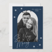 非常にネイビーメリーアーチフレームの写真 シーズンカード (正面)