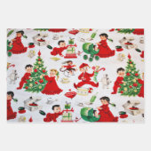 非常にビンテージのクリスマスラッピング紙シート ラッピングペーパーシート (正面)