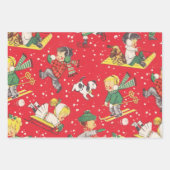 非常にビンテージのクリスマスラッピング紙シート ラッピングペーパーシート (正面3)