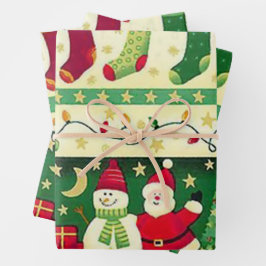 非常にビンテージのクリスマスラッピング紙シート ラッピングペーパーシート