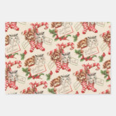 非常にビンテージのクリスマスラッピング紙シート ラッピングペーパーシート (正面3)