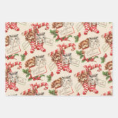 非常にビンテージのクリスマスラッピング紙シート ラッピングペーパーシート (正面)