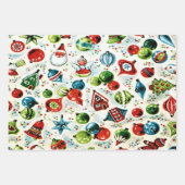 非常にビンテージのクリスマスラッピング紙シート ラッピングペーパーシート (正面3)