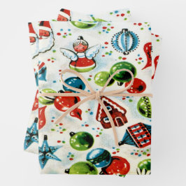 非常にビンテージのクリスマスラッピング紙シート ラッピングペーパーシート