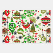 非常にビンテージのクリスマス ラッピングペーパーシート (正面)