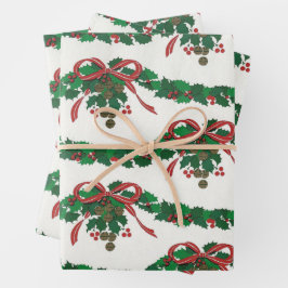非常にビンテージのクリスマス ラッピングペーパーシート