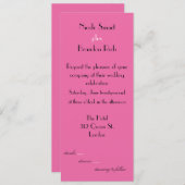 非常にピンクの結婚式招待状 招待状 (正面/裏面)