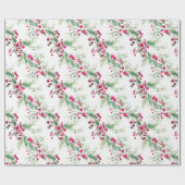 非常にベリメリーークリスマスのホリーの赤い水色 ラッピングペーパー (フラット)