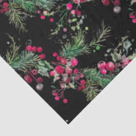 非常にベリメリーークリスマスのホリーの赤い水色 薄葉紙
