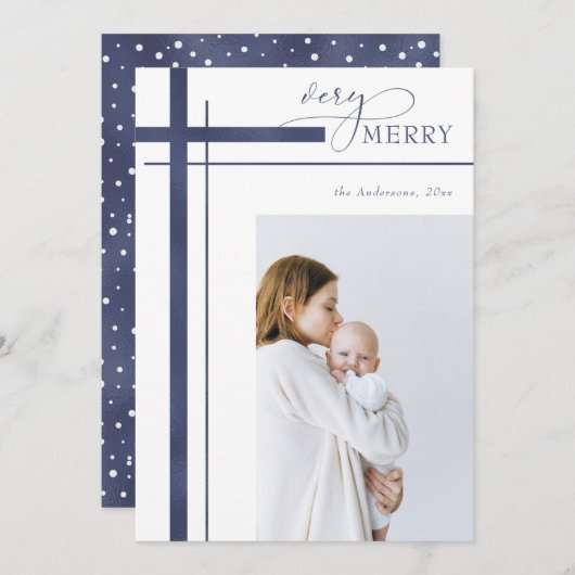 非常にホイメリール1枚の写真の宗教的なクリスマス シーズンカード (正面/裏面)