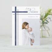 非常にホイメリール1枚の写真の宗教的なクリスマス シーズンカード (スタンド正面)