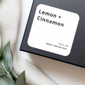 非常にミニマル正方形の白い製品ラベル スクエアシール