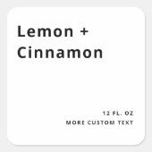 非常にミニマル正方形の白い製品ラベル スクエアシール (正面)