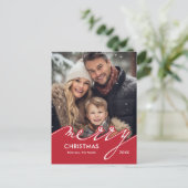 非常にメリーおもしろいスクリプトのクリスマスフォト シーズンポストカード (スタンド正面)