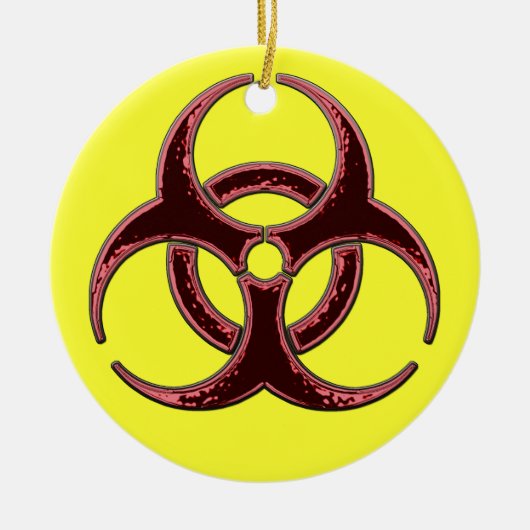 非常にメリーな生物学的災害［有害物質］のクリスマス セラミックオーナメント (正面)