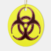 非常にメリーな生物学的災害［有害物質］のクリスマス セラミックオーナメント (左)