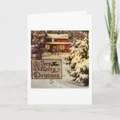 非常にメリークリスマスのクラシックで伝統的な冬 シーズンカード (正面)