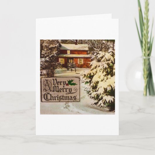 非常にメリークリスマスのクラシックで伝統的な冬 シーズンカード (正面)