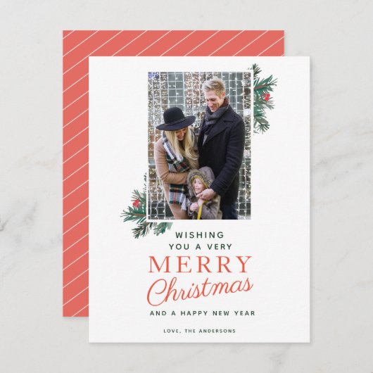 非常にメリークリスマスの写真カード シーズンカード (正面/裏面)