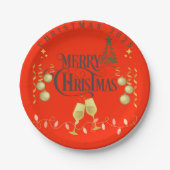 非常にメリークリスマスパーティー紙プレート ペーパープレート (正面)