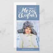 非常にメリークリスマスフォトカード | 石板青 シーズンカード (正面/裏面)