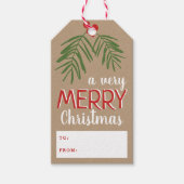 非常にメリークリスマスベリーブランチホリデー ギフトタグ (正面)