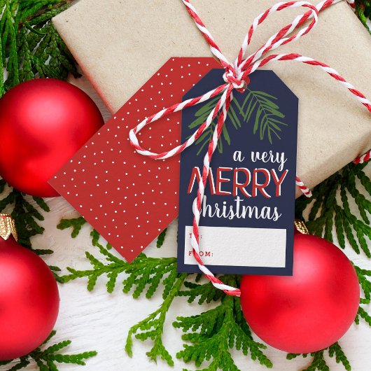 非常にメリークリスマスベリーブランチホリデー ギフトタグ