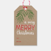 非常にメリークリスマスベリーブランチホリデー ギフトタグ (正面)