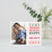 非常にメリークリスマスホリデーズビッグタイポグラフィ シーズンポストカード (スタンド正面)