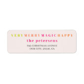 非常にメリークリスマスモダンタイポグラフィカラフル ラベル (正面)