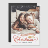 非常にメリースクリプト磁気ホリデーフォトカード (正面/裏面)