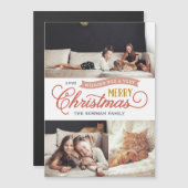 非常にメリースクリプト磁気ホリデーフォトカード (正面/裏面)