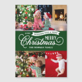 非常にメリースクリプト磁気ホリデーフォトカード (正面)