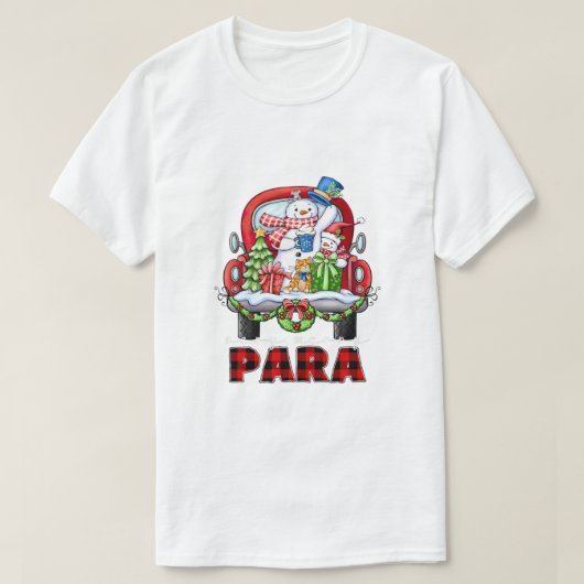 非常にメリーパラプロのクリスマスクリスマス雪だるま Tシャツ (デザイン正面)