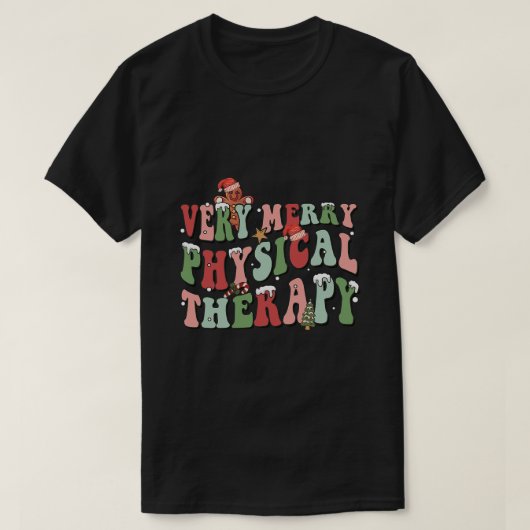 非常にメリーフィジカルセラピークリスマス物理 Tシャツ (デザイン正面)