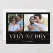 非常にメリー編集可能な色2写真ホリデーカード シーズンカード (正面/裏面)