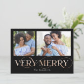 非常にメリー編集可能な色2写真ホリデーカード シーズンカード (スタンド正面)