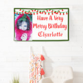 非常にメリー誕生日のクリスマスライト 横断幕 (インサイチュ)