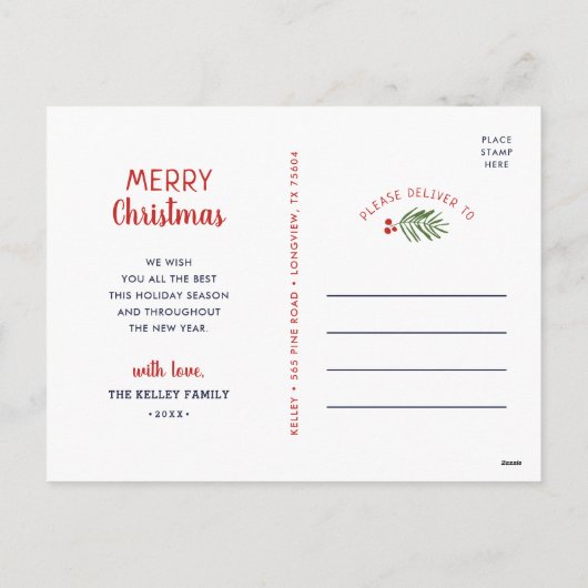 非常にメリー6枚のコラージュ シーズンポストカード (裏面)