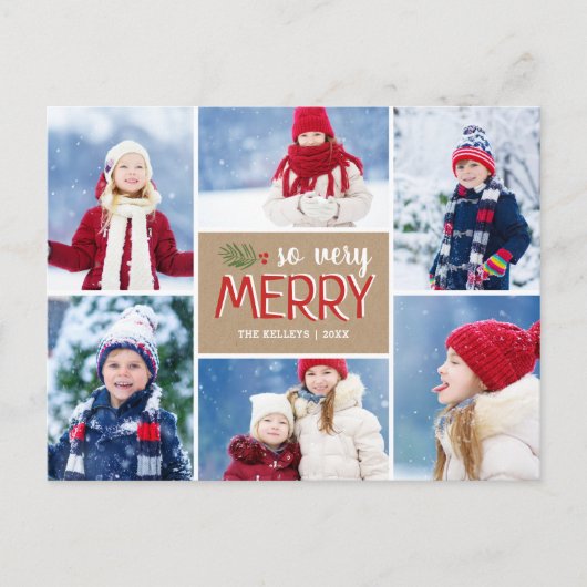 非常にメリー6枚のコラージュ シーズンポストカード (正面)